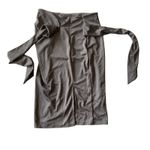 Lightweight Pencil Skirt with Back Tie Gray Size M Photo 3