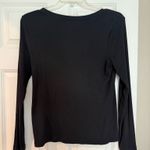 A New Day Black Long Sleeve Ribbed Top Photo 2