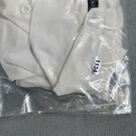 SheIn  Blouse White S Sheer Button Down Long Sleeve Shirt Top Collared Cuffs Photo 5