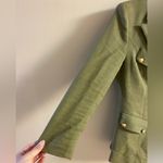 Smythe Revolve olive green blazer cotton linen peak lapel Sz 4 Photo 4
