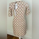 Nicole Miller Tan and Cream Knit sweater dress mid century vibes New women XS Photo 2