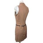 Cour Carre Women's Brown Mock Neck Sleeveless Belted A Line Flare Dress Size 46 Photo 1