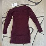 ZARA SHINY ASYMMETRIC DRESS - BURGUNDY Photo 2