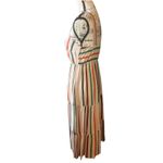 Ces Femme Striped Tiered Adjustable Straps Maxi Dress Women's Medium Size 8 Photo 5