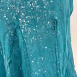 Badgley Mischka  Teal Silk Sequin Evening Gown Size 14 Draped Cape Formal Photo 10