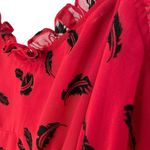 Royal Bones Red & Black Feather High-Low Dress Photo 5