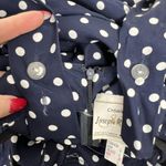 Joseph Ribkoff Vtg  Sz 4 Jumpsuit Sailor Navy Polka Dot Wide Leg Pleated Nautical Photo 5