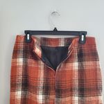 Women's Plaid Wool Straight Pencil Skirt Size L Orange Size L Photo 2
