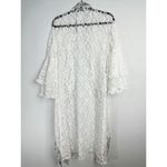 Marrero Collection Lace‎ Sequin Longline Kimono Est. Med. Boho Coastal Cowgirl White Photo 5