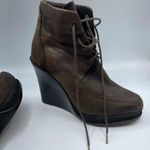 Rag and Bone Brown Leather Combat Wedge Ankle Boots Distressed Womens 9 Lace Up Photo 11