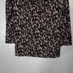A.I.B. Brown Black Pattern Stretch Top Scoop Neck Long Sleeve Women’s Large Photo 4