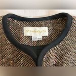 100% Silk Freddy’s Tweed Cropped Jacket Petite Medium — Boxy Fit Black Trim Brown Size undefined Photo 4