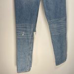 American Eagle  Medium Wash Mom Jeans High Rise Distressed Ripped Size 2 Long Photo 6