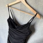 White Fox Boutique White Fox Women's Black Corset Bodice Cowl Neck Ruched Maxi Dress Size M Formal Photo 2