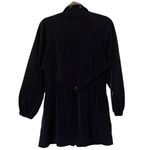 Fleet Street  Jacket Women’s Small Black Gold Mid Length Trench Coat Classic Zip Photo 2