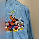 Disney Vintage Mickey Goofy Daffy Duck Denim Button Up Top, Size Medium Photo 3