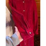 Vintage 80s 90s Maroon Red Corduroy Maxi Shirt Dress / Duster sz 16 Cottagecore Photo 5