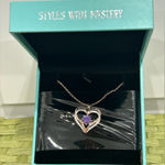 Louisa Secret Love Heart Rose Gold/Purple Gemstone 925 Sterling Silver NEW Purple Photo 0