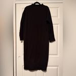 Frank & Eileen  $298 Isabelle Triple Fleece Black Midi Sweater Dress Fall Photo 3