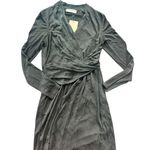 M.M. LaFleur Morgan Black Long Sleeve Wrap Dress Career Office Chic Size 10 Photo 4