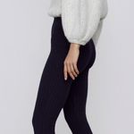 ZARA Dark Navy Blue High Waist Ribbed Pants Photo 2