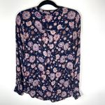 Lucky Brand live in love sz Small tunic top floral multicolor Boho Long Sleeve Photo 5