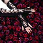 Vintage Hollow Out Black Elastic Arm Cover Fingerless Elbow Sleeves One Size Photo 5