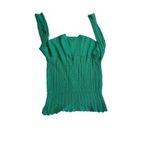 Leslie Fay VTG  Sweater Size 10 Green Crochet V Neck Pointelle Photo 3