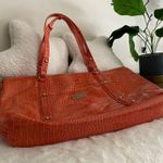 Nine & Co. Nine West Orange Croc-Embossed Tote Bag Photo 3