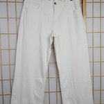 7 For All Mankind Jen7 by 7 For All Mankind Cropped Wide Leg Jeans in off white, women size 14 Photo 0