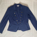 Dress Barn | Navy Blue Military Style Blazer | Large Photo 0