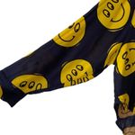 Lazy Oaf  London Happy Face Navy Blue Yellow Button Down Shirt One Size o/s Photo 4