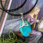 Blue Mohave Turquoise Whale Tail Necklace Blue Photo 1