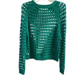 ASTR  The Label green open knit crewneck sweater Medium Photo 2