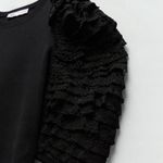 ZARA Lace Puff Sleeve Knit Top Photo 2