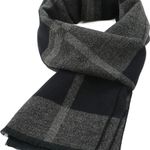 Mens Winter Warm Long Soft Scarf Plaid Tassel Scarf for Men Soft Classic Scarves Photo 0