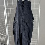 Old Navy Black Denim Distressed Overall Jumpsuit Photo 0