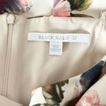 Black Halo Alexandria Floral Print Sheath Midi Dress White Size 12 Photo 3