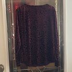 Simply Vera Burgundy Scoop Neck Velvet Textured Leopard Print L/S Top sz L Photo 1