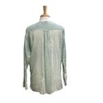 Vince Silk Blend Split-Neck Stripe Tunic Blouse Green White size Medium Photo 6