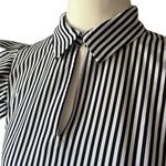 Premise  Studio Women's XS‎ Black And White Stripe Blouse Business Casual Office Photo 1