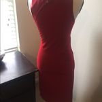 Sexy red midi dress wrap style Photo 1