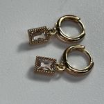 Swavorski Swarovski Crystal Hoop Earrings With Dangle Rectangular Photo 4
