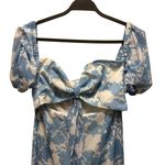 Regina Salomao Floral Print Maxi Dress Puff Sleeves Ruffle Hem Size 40 Blue Photo 2