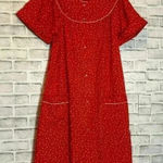 Vintage Helen Of Troy House Coat Mumu Red Size M‎ Excellent Condition pockets Size M Photo 0