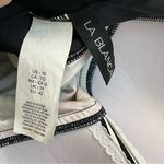 La Blanca Swimsuit One Piece Bustier Style Padded Ruching Geometric Black Red Photo 13