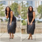 NWT Aje Exclusive Rushes Raffia Ribbed Midi Dress Black Size XS Photo 9