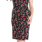 Hell Bunny Vixen Vintage-Pin Up-Inspired Cherry Bodycon Pencil Dress XXS Photo 0