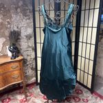 VTG Expressions Deep Forest Green Faux Satin Nightgown: Size LARGE Photo 2
