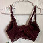 Aerie  Lace Bralette Wireless Bralette Burgundy Size 32C New with Tags Photo 4
